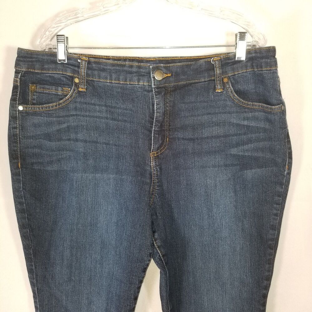 Bandolino Mandie Skinny Jeans Womens 16W Avg Dark Wash Stretch Denim High Rise
